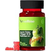 NEWELLME Organic Apple Cider Vinegar Gummies with The Mother & Vitamin B12, Sugar Free ACV Gummy Supplement for Digestion, Metabolism & Natural Energy Support,30 Counts