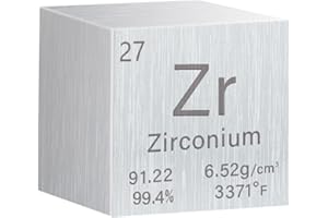 REELANX 1 Inch Zirconium Cube Metal Density, High Density Element Cube Pure Metal, for Element Collections Lab Experiment Material,Elemental Collection Hobby,Gift for Children (Zirconium-Zr)