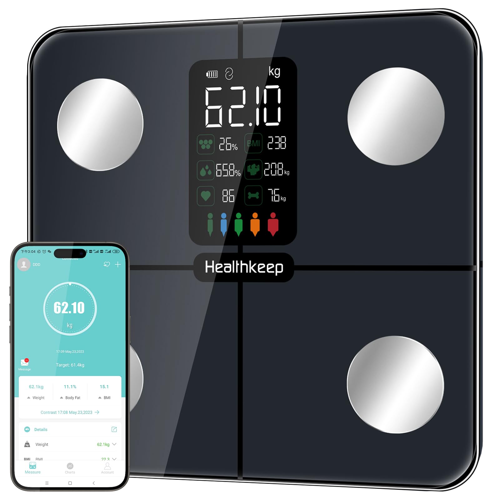 Photo 1 of Smart Scale for Body Weight – Large Backlit Display Ultra?Precise Bathroom Weight Scale with 15 Body Composition Metrics, App Sync Bluetooth & Multi?User Profiles, FSA&HSA Eligible