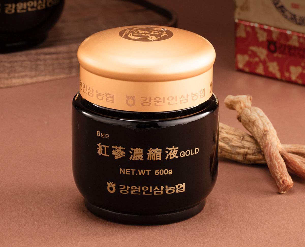 Gangwoninsam] Korean Red Ginseng Extract Gold 500g / 17.63 fl. oz – Contains 100% Pure Korean 6-Year-Old Red Ginseng Root Extract