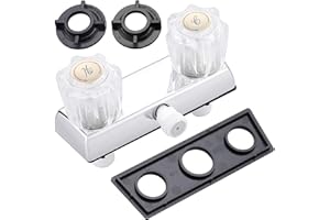 PuritySage RV Shower Faucet,4” Dual Knob Diverter Valve for Indoor/Outdoor Use,Acrylic Shower Faucet Replacement for Camper, Motorhome & Trailer Showers (Chrome)