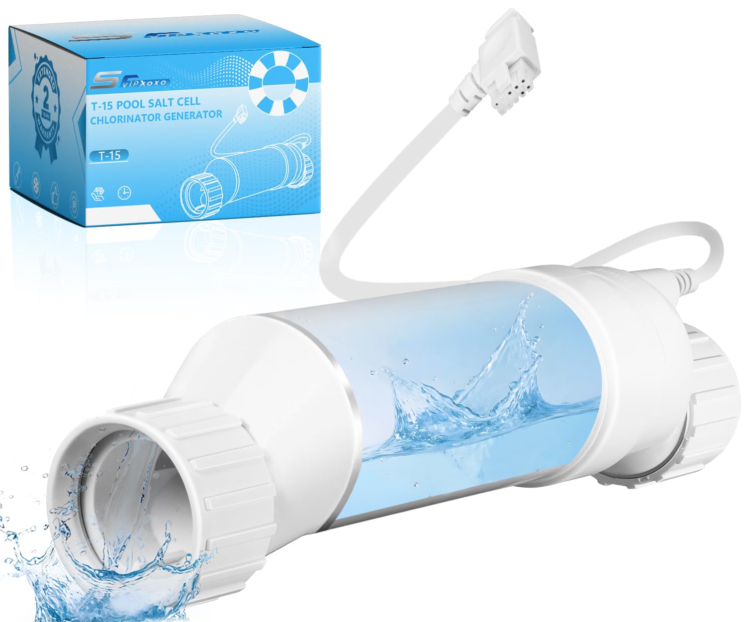 Photo 1 of T-15 Salt Cell for Pool Chlorinator System Fits Hayward Cell T-15 W3T-CELL-15 BLT15H AquaRite, AquaTrol & More Salt Water Pool Up to 40K Gallon