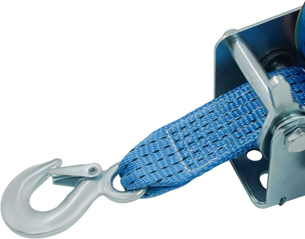 OPENROAD 3500lbs Hand Winch, Boat Trailer Winch Hand Trailer Winch with 10M Blue Strap,Handle Crank Manual Winch for Pulling: Home Improvement