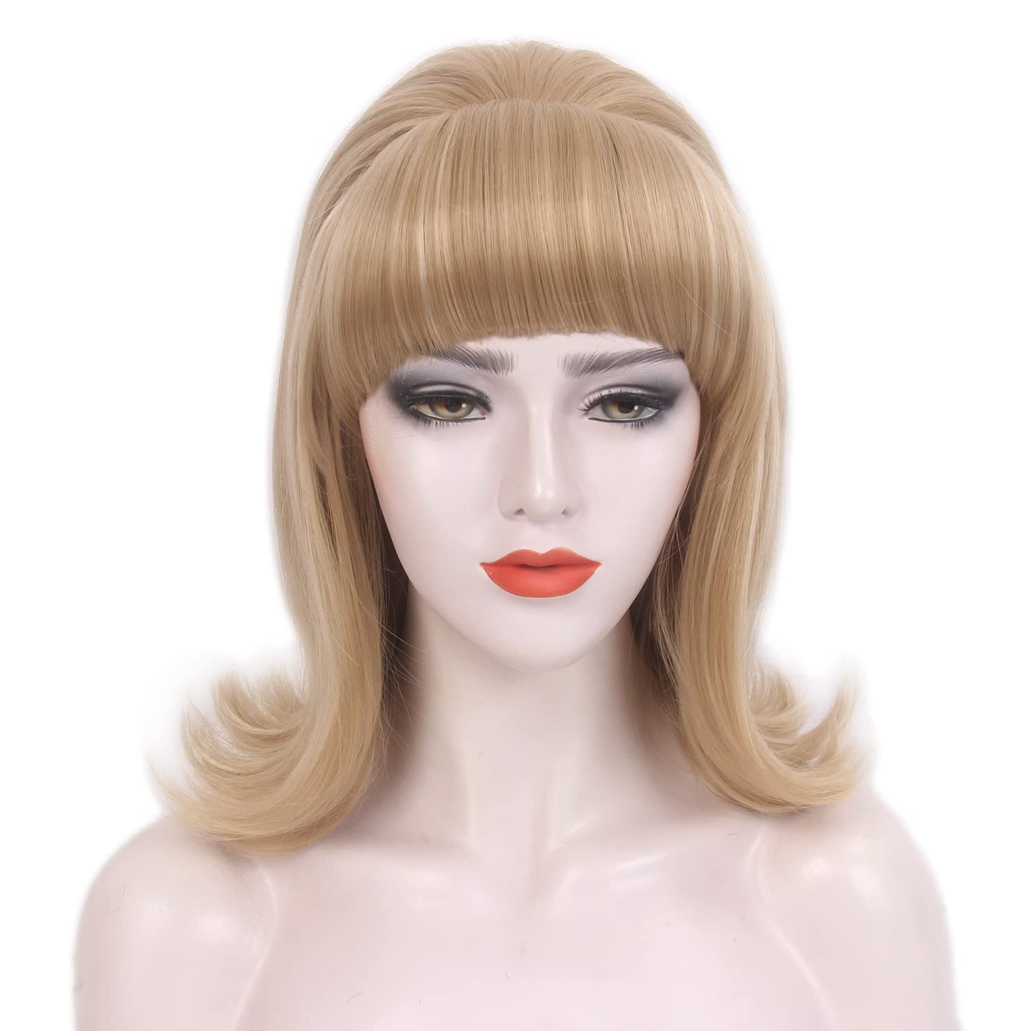 STfantasy Beehive 60s Wigs Gothic Wigs for Women Mrs Claus Fancy Dress Costume Cosplay Party Hair (Ash Blonde)