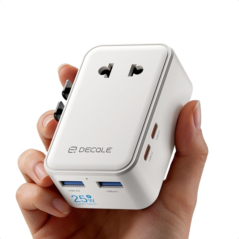 “Air” Reiseadapter Weltweit Dünn mit 2 USB-C (PD 25W) ＆ 2 USB-A — Foto 1 von 8