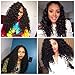 Deep Wave Hair Bundles with Frontal (14 16 18+12 inch) Ali Funmi Peruvian Human Hair Bundles Unprocessed Deep Wave Virgin Hair 3 Bundles with 13x4 Lace Frontal Human Hair Extensions Natural Black
