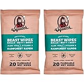 Dr. Squatch Beast Wipes, Flushable Wipes for Men, Soothing and Refreshing Adult Wipes - 2-Pack Rainforest Rapids