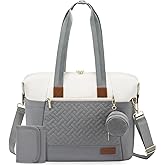 LOVEVOOK Diaper Bag Tote, Large Baby Diaper Bag Waterproof Travel Diaper Tote with Changing Pad