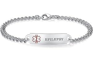 AOAMID 6.5"-8.5" Medical alert id bracelets for Women Stainless steel Medical Emergency Bracelets Free engraving