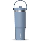 Hydrapeak Nomad 32 oz Tumbler with Handle and Straw Lid, Leakproof, Double Insulated, 32oz Cup Stainless Steel (Modern Blue)