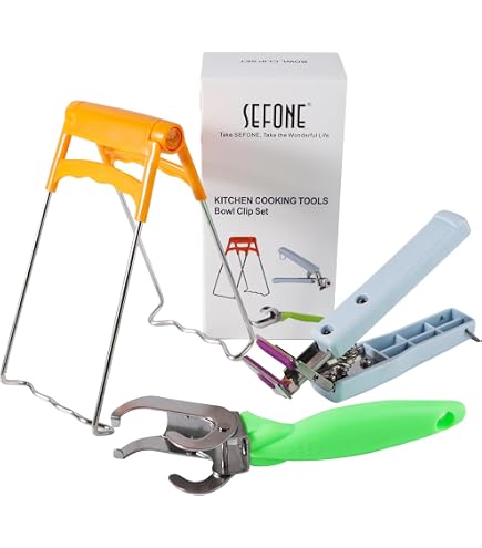 Sollbry Pinces pour bol anti-brûlure, pince pour plaque chauffante, pince pour casserole chaude, coupe-plat en acier inoxydable, pince de récupération, support de casserole chaud, pince pour bol, outi