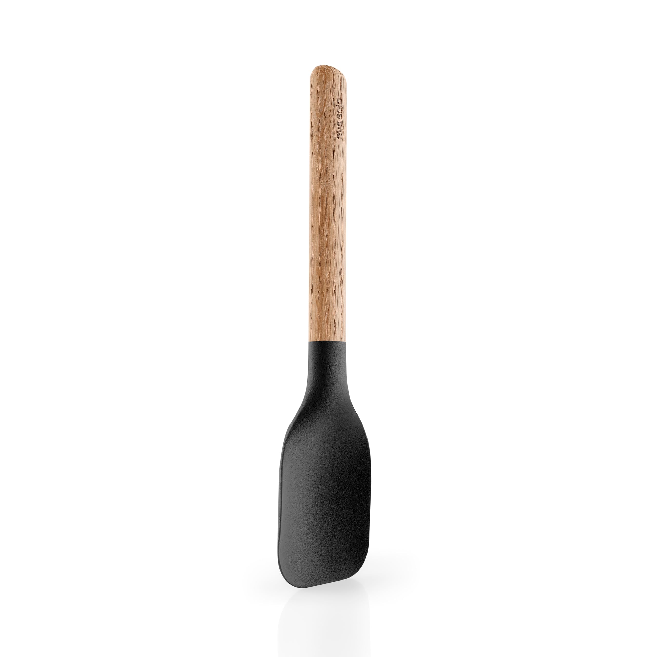EVA SOLO | Nordic Kitchen Serving Cutlery | Combined Stirrer and Dough Scraper | Comfortable Oak Handle | Danish Design and Functionality | Black