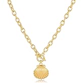 NEPULOY Beach Shell Necklace for Women - Beach Seashells Pendant Necklaces, Fashion Ocean Beachy Jewelry for Women Gifts