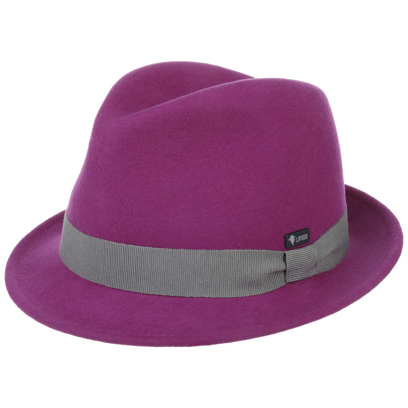 Lipodo Kids Wool Felt Trilby Hat Fedora (One Size - Fuchsia) — image 1