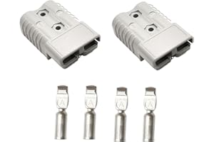 2 Pcs Grey 175A Battery Quick Connect/Disconnect Connector with 4pcs 1/0AWG Terminals ,600V Wire Plug Harness Quick Release C