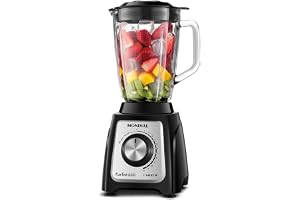 MONDIAL Liquidificador Turbo Glass Jarra de Vidro, Preto/Inox, 1400W, 110V - L-1400 GI