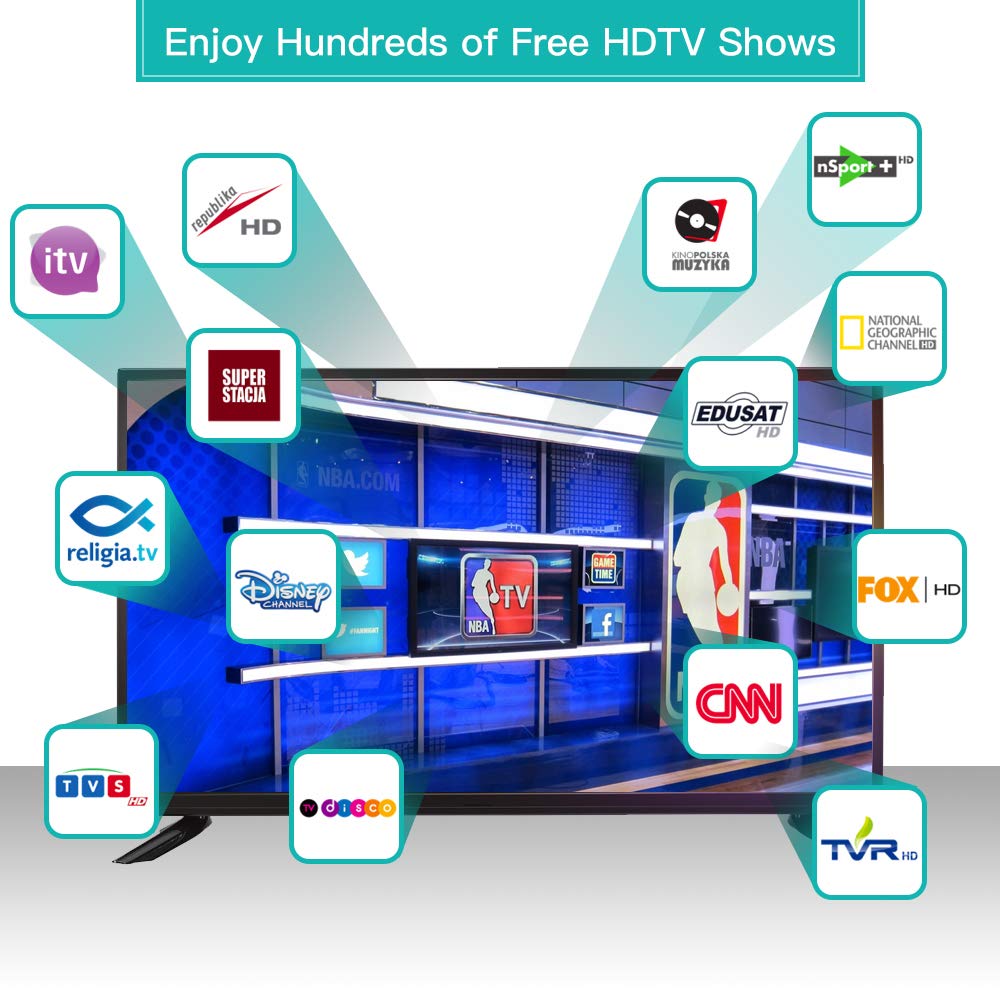 Sonkir HDTV Antenna, HD Digital Indoor TV Antenna 60-80 Miles Long Range with Amplifier TV Signals High Reception High Definition Antenna for TV 4K 1080P Channels Free Gain 16Ft Coax Cable