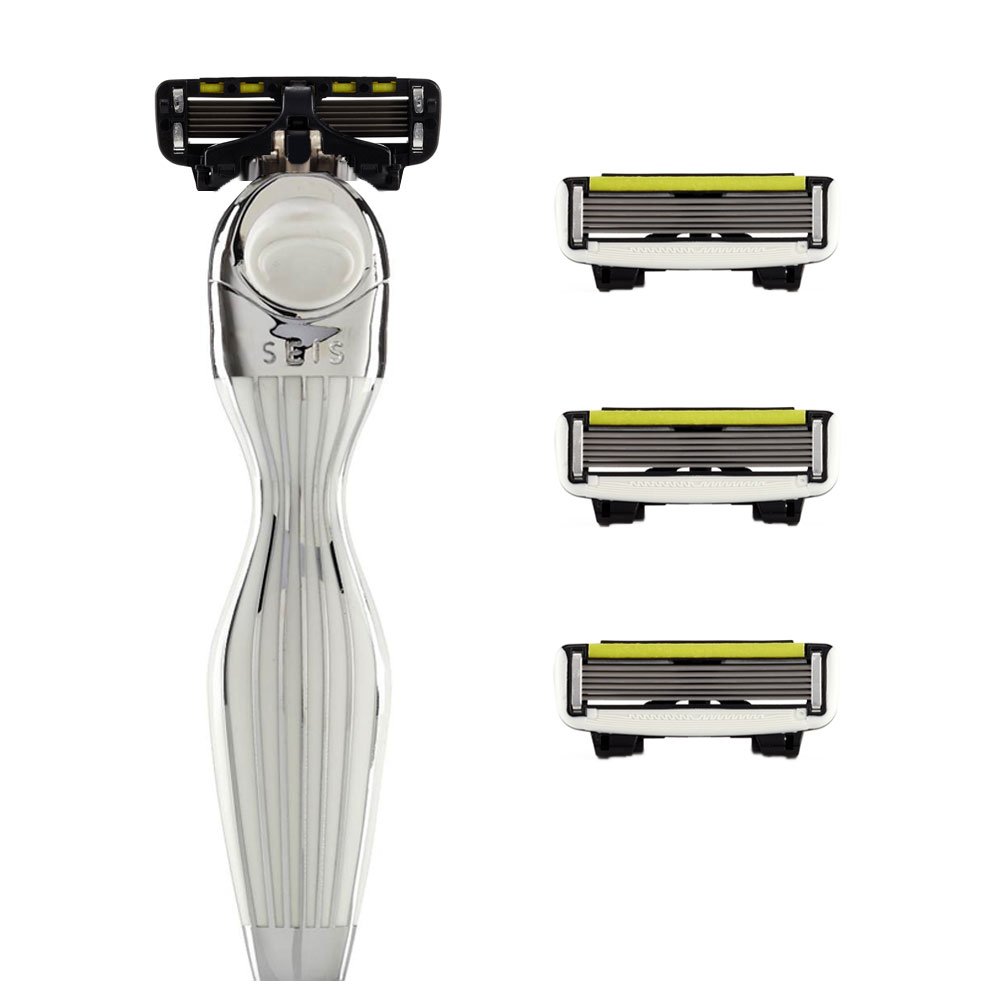 SHAVELAB SEIS P.6 Luxus Rasierer inkl. 6fach Klingen (4 Stk.) aus