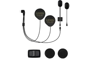 LEXIN Pulse Pro Audio Set for Helmet Bluetooth Headset, 40mm Speakers, Type-C Connector, Fit for B4FM/GTX/MeshCom/G2P/G16/G1/