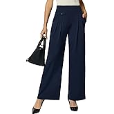Hispotim Womens Wide Leg Pants Pull On High Waist Stretch Dress Business Casual Yoga Work Pants with 5 Pockets
