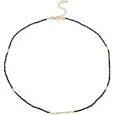 BXDA Gold Seed Beaded Necklaces for Women, Boho Handmade Adjustable Colorful Beads Choker Summer Beach Jewelry Gift.