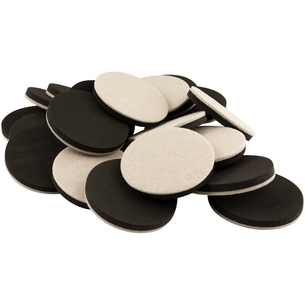 Super Sliders 4733495N 20 Piece Movers & Sliders for Heavy Furniture for Hard Floor Surfaces Value Pack (20 Pack) -Felt Round SuperSliders, 3.5" inch, Beige