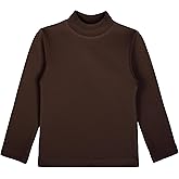 Lilax Baby Girls' Basic Long Sleeve Mock Turtleneck Cotton T-Shirt