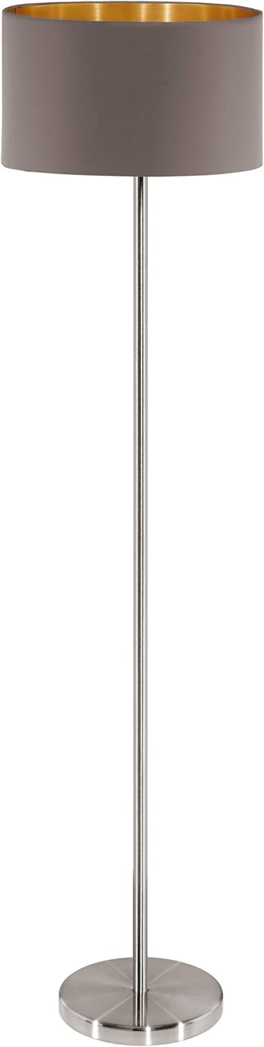 Piantana eglo maserlo 95172, acciaio, 60 w, nichel satinato