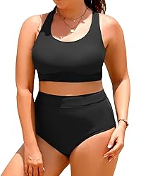 Aqua Eve Plus Size Two Piece High Waisted Bikini