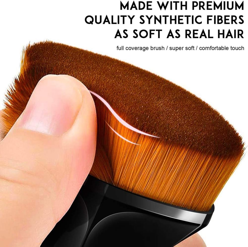 Foundation Makeup Brush,Petal-Shaped Foundation Brush Professional Makeup Brush Dry and Wet Dual Use Face Brush for Blending Liquid Cream or Flawless Powder Loose Powder. (black) - Image 3