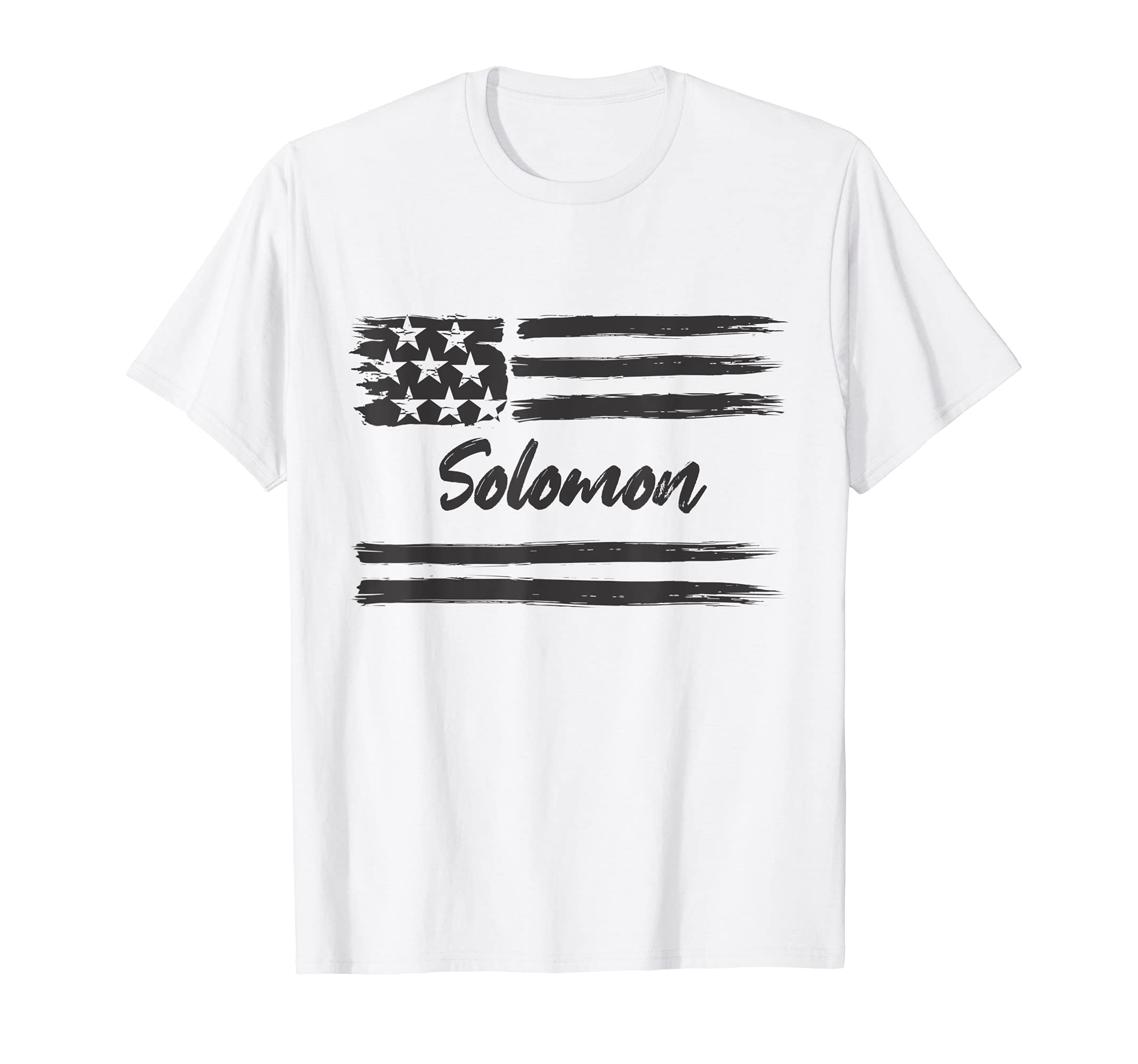Solomon - Personalized Name, Stars and Stripes, USA Flag T-Shirt
