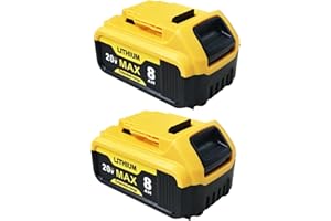 YAYETUR 2-Pack 8000mAh Replacement for Dewalt 20v Max Battery Compatible with Dewalt 20V Cordless Power Tools DCB200 DCB206 DCB207 DCB201