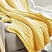NTBAY Cotton Oversize Cable Knit Sherpa Twin Blanket for Couch (60