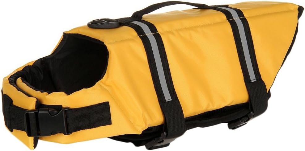 SILD Pet Life Jacket Size Adjustable Dog Lifesaver Safety Reflective Vest Pet Life Preserver Dog Saver Life Vest Coat for Swimming,Surfing,Boating, Hunting (XS, Yellow)