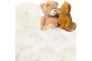 OLUTACOT 1.5 lb Natural Cotton Stuffing Raw Batting Fiber Combed Cotton for Pillow Couch Dolls White Cotton Filling for Stuffed Animals Crochet Stuffed Toys Art Crafts Supplies