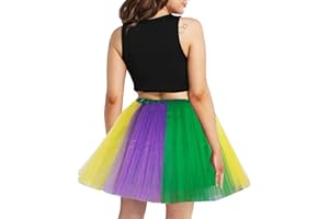 WINROLA Women Teens Tutu Adult 4 Layered Tulle Skirt with Satin Lined Dance Non See-Through Tutu Halloween Costumes