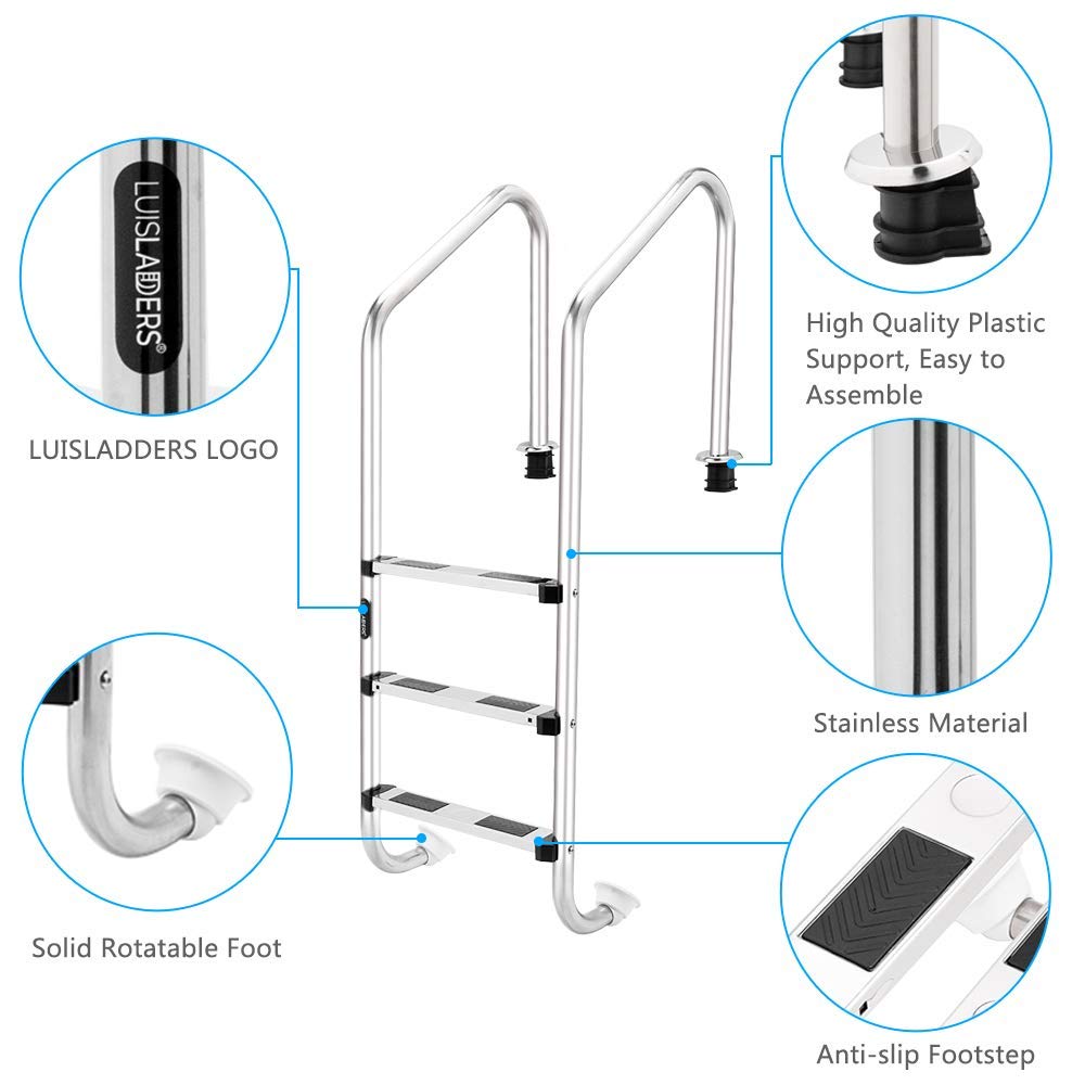 BEBUSINGOTO Paquete De 2 Escalones De Repuesto Para Escalera De Piscina Para La Mayoria De Escaleras Enterradas Y Elevadas 87128282