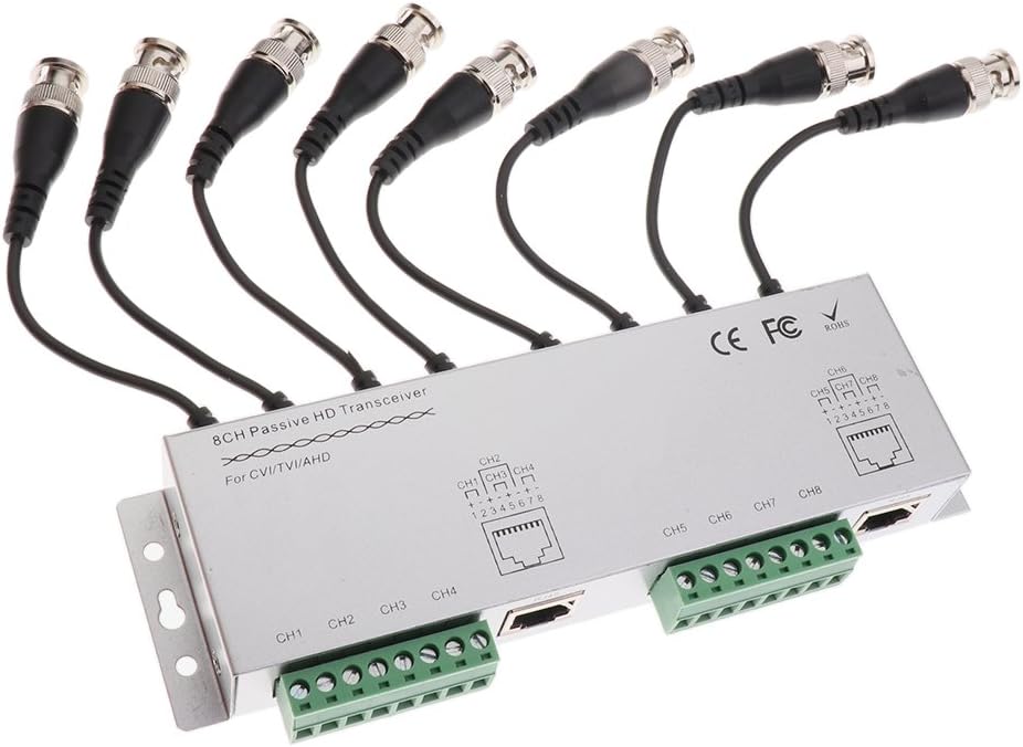 8 Canali Video Balun Passivo Il Video Ricetrasmettitore Bnc Balun Di Utp Cavo Coassiale Rj45 Amazon It Elettronica