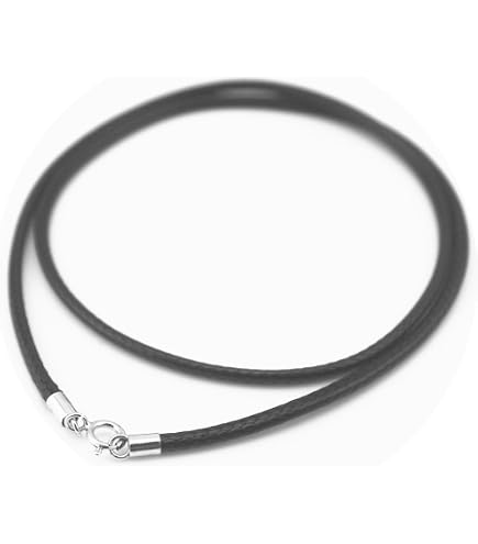 Glory Qin 3mm Wax Wire Leather Cord Chain Stainless Steel 22 Inches...