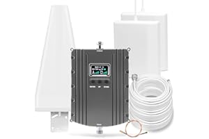 YZXTCALL Cell Phone Booster, Cell Phone Signal Booster with 2 Indoor Panel Antennas for Band 66/2/4/5/12/17/13/25,Up to 8000 Sq.Ft,Boost 4G 5G LTE Data for All U.S. Carriers (Light Gray)
