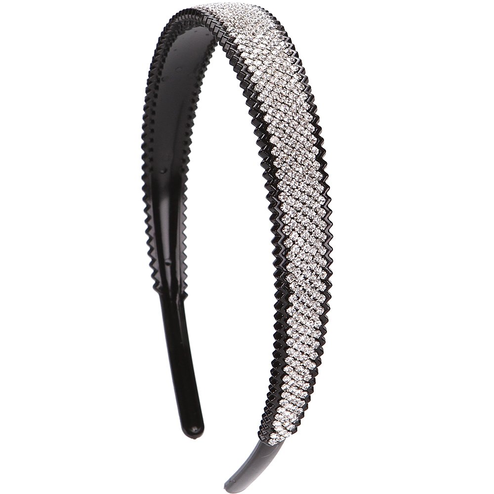 LONEEDY 2cm Wide Full Rhinestone and Crystal Teeth Comb