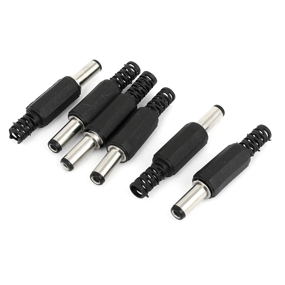 sourcing map 5.5x2.5mm DC Male Connector Jack Solderless Adapter DIY DC Barrel Connectors Replacement 6pcs