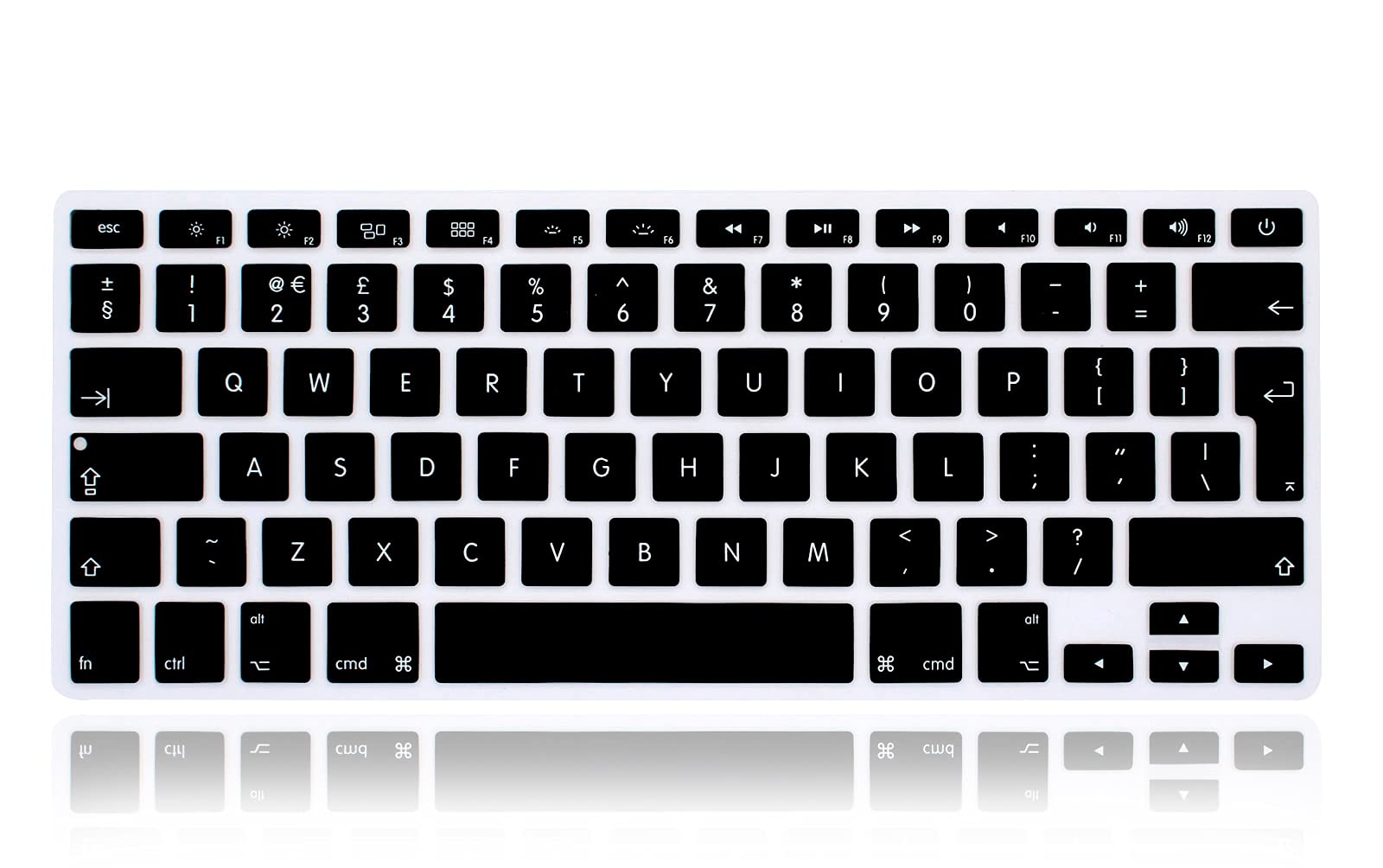 XHLWZR English Language Silicone Keyboard Cover Skin for MacBook Air 13" A1369/A1466,for MacBook Pro 13" 15" 17" (2015 or Older Version),European Layout EU/UK Protective Skin,Black