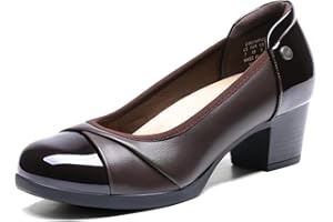 DREAM PAIRS Women's Pumps Low Chunky Block Closed Toe Shoes Work Comfortable Heels Round Toe Dress