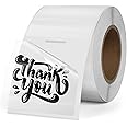 FINDAT Transparent Thermal Labels 2 x 2 Inch Self-Adhesive Printer Clear Stickers Vinyl Waterproof Roll Decals Rectangle Name Tags for Address Design DIY Logo Business 300 PCS