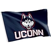 Desert Cactus University of Connecticut UConn Flag - 3 x 5 Feet Huskies Banner, Indoor/Outdoor Durable Fabric, 100% Polyester Design (Style 1)