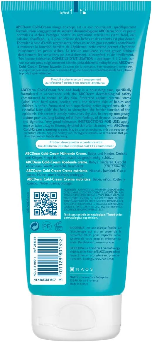 Bioderma Abcderm Body Cold Cream 200ml, 200 ml (Pack of 1) - Image 3