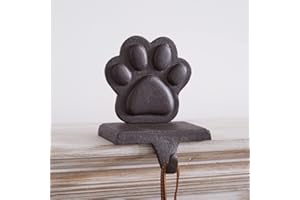 CTW Home Collection Cast Iron Dog Paw Christmas Stocking Holder, 6.5-inch Height, Holiday Season Decoration