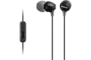 Sony MDREX15AP In-Ear Earbud Headphones with Mic, Black (MDREX15AP/B)