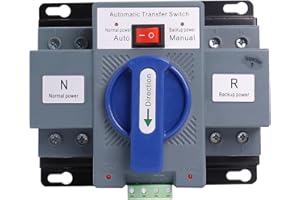 KETOFA Dual Power Automatic Transfer Switch, 2P 63A 110V Dual Power Generator Changeover Switch 50HZ/60HZ